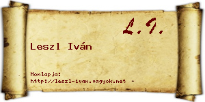 Leszl Iván névjegykártya